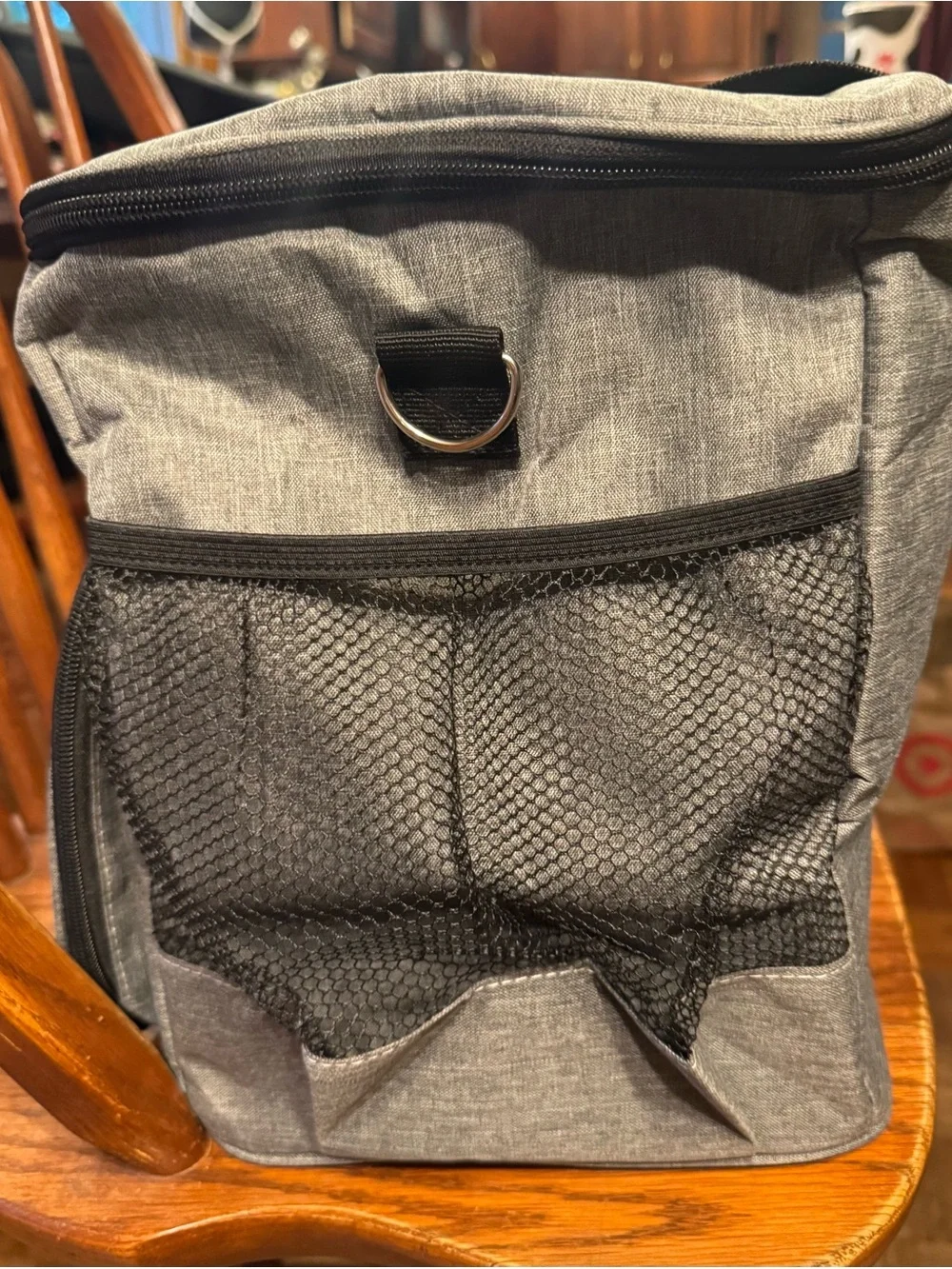 Cooler Gray Tote Bag with Black Handles Perfect for the Beach!